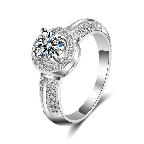 9429 Titanium Plated Diamond studded  Party engagement wedding love proposal women girl ring