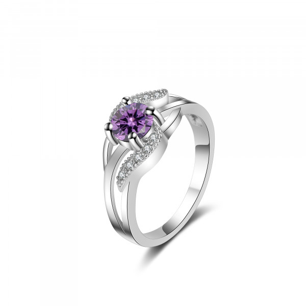 9430 Pink Diamond Flower Big Diamond studded Wedding engagement Party love Girl Women Titanium ring