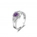 9430 Pink Diamond Flower Big Diamond studded Wedding engagement Party love Girl Women Titanium ring