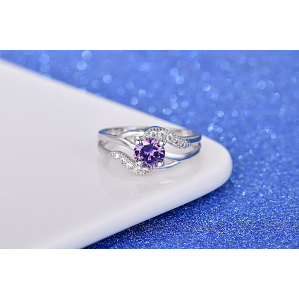 9430 Pink Diamond Flower Big Diamond studded Wedding engagement Party love Girl Women Titanium ring