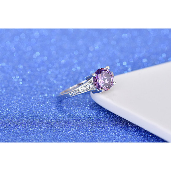 9431 Pink Diamond Big Diamond studded Wedding engagement Party love Girl Women Titanium ring
