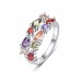 9432 Multi Colour Leaves design Wedding engagement Party love Girl Women Titanium ring