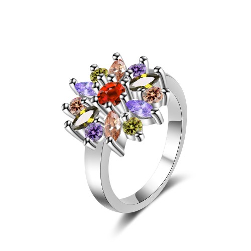 9433 Multi Colour Flower Wedding engagement Party love Girl Women Titanium ring