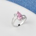 9434 Pink Colour Flower Wedding engagement Party love Girl Women Titanium ring