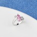 9434 Pink Colour Flower Wedding engagement Party love Girl Women Titanium ring