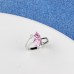 9434 Pink Colour Flower Wedding engagement Party love Girl Women Titanium ring