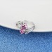 9434 Pink Colour Flower Wedding engagement Party love Girl Women Titanium ring