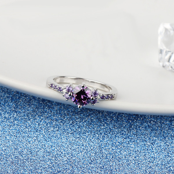 9435 Puple Colour  Wedding engagement Party love Girl Women Titanium ring