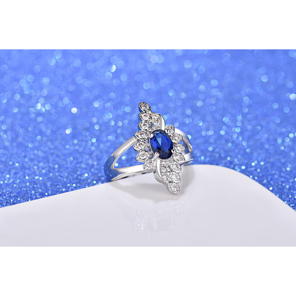 9438 White Colour Flower Wedding engagement Party love Girl Women Titanium ring