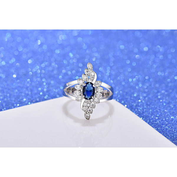 9438 White Colour Flower Wedding engagement Party love Girl Women Titanium ring