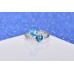 9439 Double Heart Blue Stone Wedding engagement Party love Girl Women Titanium ring