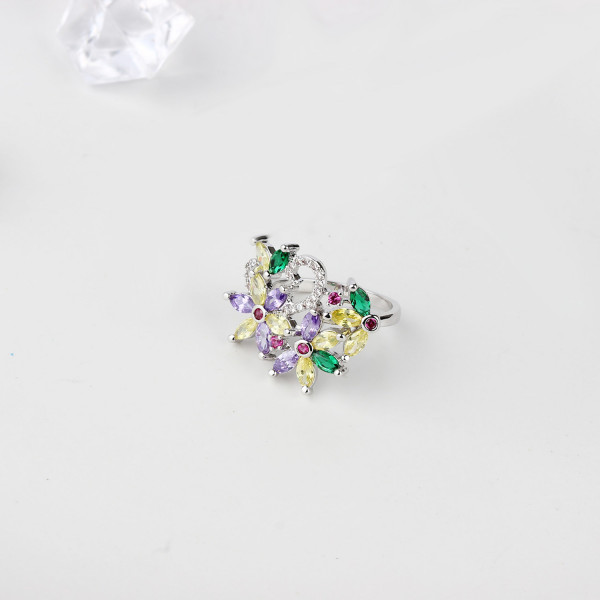 9440 Multi Colour Flower Wedding engagement Party love Girl Women Titanium ring