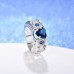 9443 Big Heart Blue Stone Wedding engagement Party love Girl Women Titanium ring