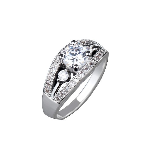 9444 Beautiful Diamond studded titanium girl women party gift proposal wedding engagement ring