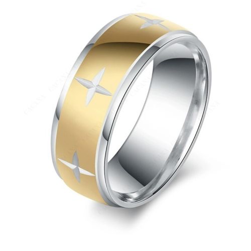 9229 Stainless Steel Rings For Women & Men Gold Plated Star Mark Fashion ring