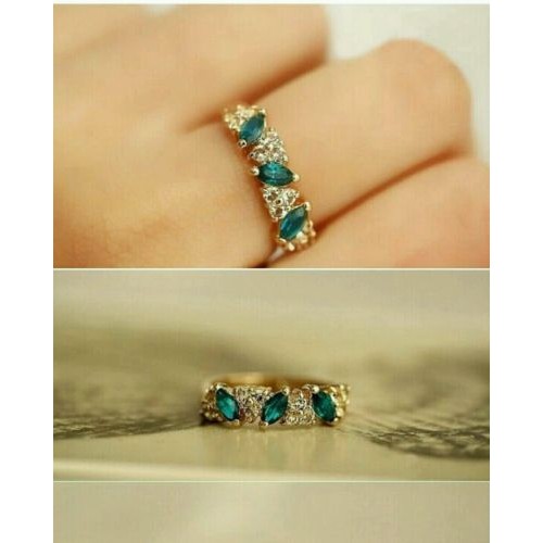 9038 Hot Sales fashion Vintage created gemstone Crystal ring for Women