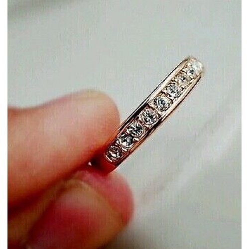 9045 Korean trend simple single row of small crystal ring