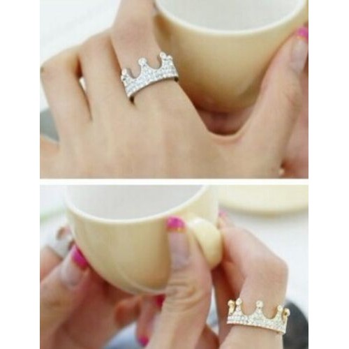 9046 Simple and elegant fashion and generous imitation diamond Crown ring