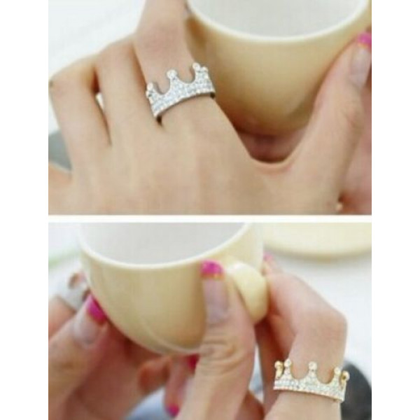 9046 Simple and elegant fashion and generous imitation diamond Crown ring