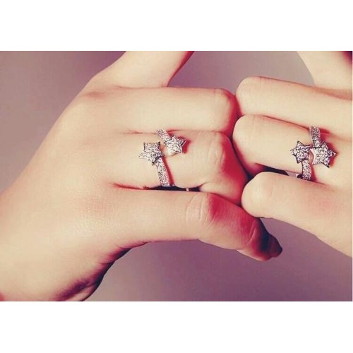 9060 Fashion Imitation Ladies Ring Double Pentagram ring