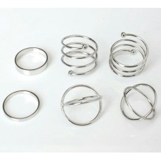 9062 6pcs/set punk stackable Knuckle midi rings for women Finger Rings set