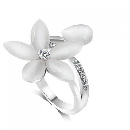 9065  Women Alloy Flower Design Finger Ring Wedding Ring Gift