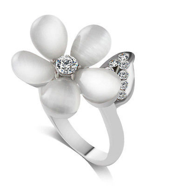 9066 Women Alloy Flower Petal Design Finger Ring Wedding Ring 9066 Women Alloy Flower Petal Design Finger Ring Wedding Ring