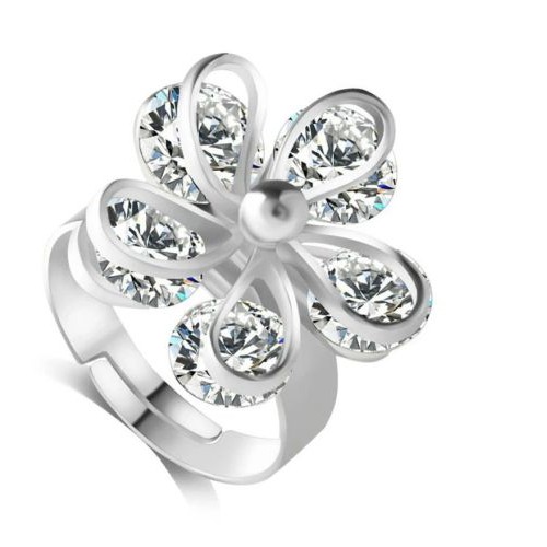 9069 Women Alloy Flowers Design Finger Ring Wedding Ring