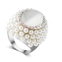 9071  Women Alloy Oval Design Finger Ring Wedding Ring gift