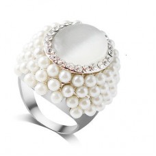 9071  Women Alloy Oval Design Finger Ring Wedding Ring gift