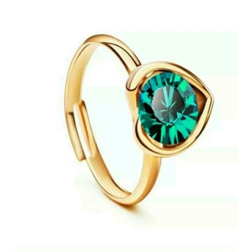 9083 New Heart shaped green emerald ring for couples