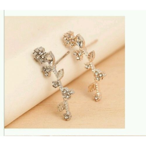 #1006 Explosion model sweet simple arc delicate little flowers leaf earrings