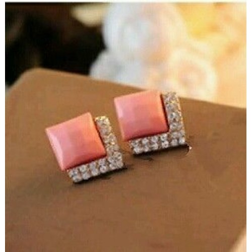 #1008 New trend fashion Retro Square luxury imitation diamond earrings