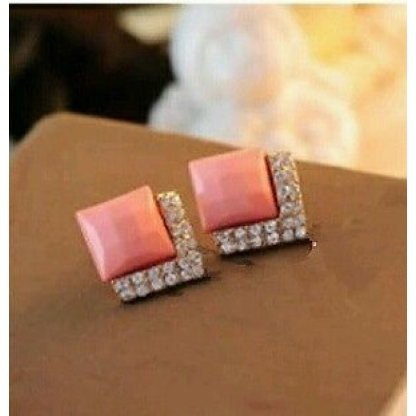 #1008 New trend fashion Retro Square luxury imitation diamond earrings