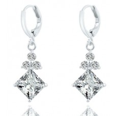 #1020 Charm Brincos Geometric Round Crystal Stud Earrings