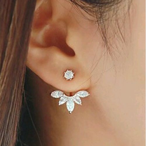 #1021 2016 fashion jewelry crystal sterling silver  jacket earring