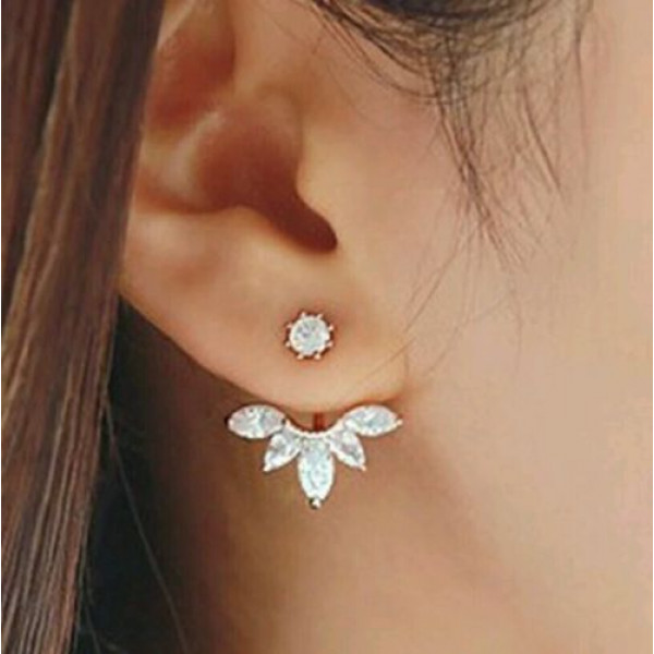#1021 2016 fashion jewelry crystal sterling silver jacket earring #1021 2016 fashion jewelry crystal sterling silver jacket earring