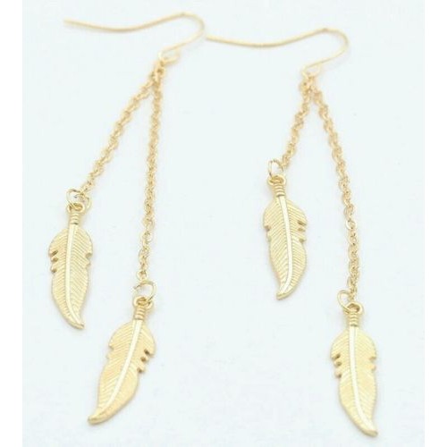 #1028 Fashion Leaf Drop Earrings pendientes mujer Jewelry Tassel Long Earring