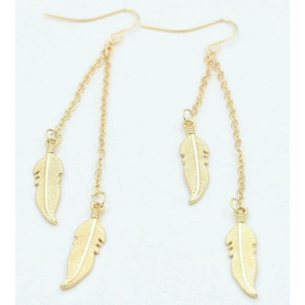 #1028 Fashion Leaf Drop Earrings pendientes mujer Jewelry Tassel Long Earring