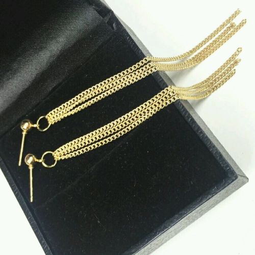 #1040 Gold plted long Tassels earrings for women