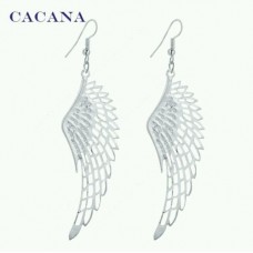 #1041 2016 New CACANA Silver Plated Dangle Long Earrings with Big Wing
