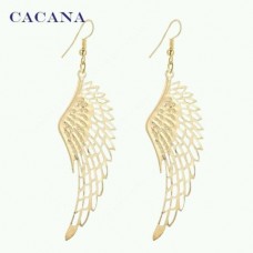 #1056 2016 New CACANA Gold Plated Dangle Long Earrings with Big Wing