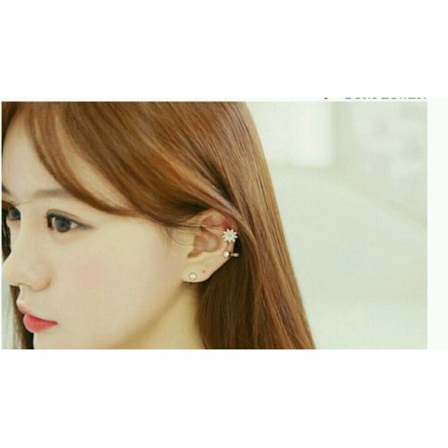 #1091HOT! 1 Pc  New fashion imitation pearl diamond sun ear cuff earrings