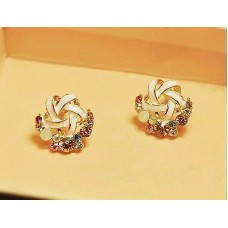 #1102 New Korean Fashion Elegant  Colorful Rhinestone Stud Earrings for Women