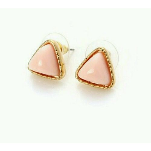 #1112 2016 New! beautifully stud geometry triangle candy pink color earrings