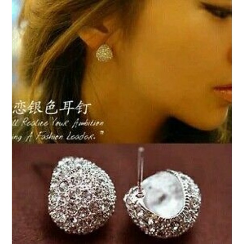 #1122 Korean jewelry new fashion charming silver teardrop-shaped earrings