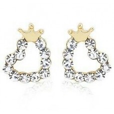 #1155 new fashion Korean lovely women love imitation diamond  crown earrings