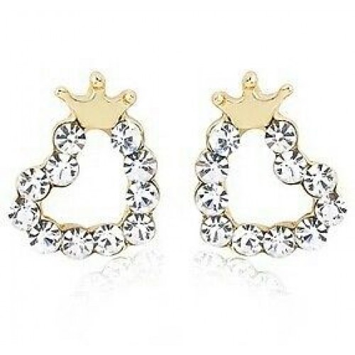 #1155 new fashion Korean lovely women love imitation diamond  crown earrings