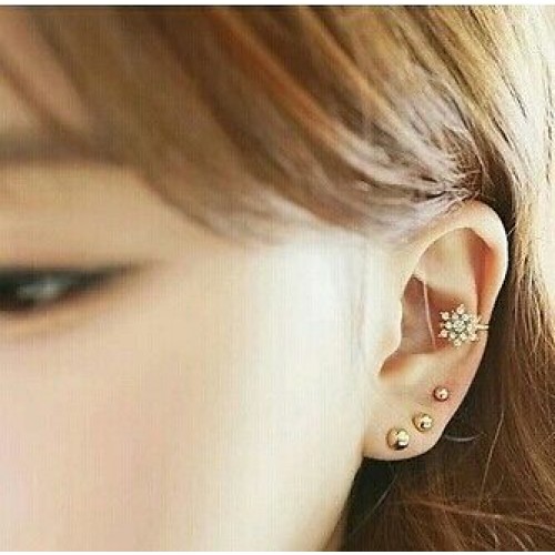 #1161 South Korea three-piece fashion line bead earrings from stars 3pcs/lot