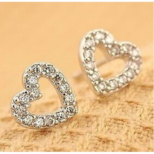 #1182 Korean fashion exquisite lovely wild hollow imitation diamond earrings